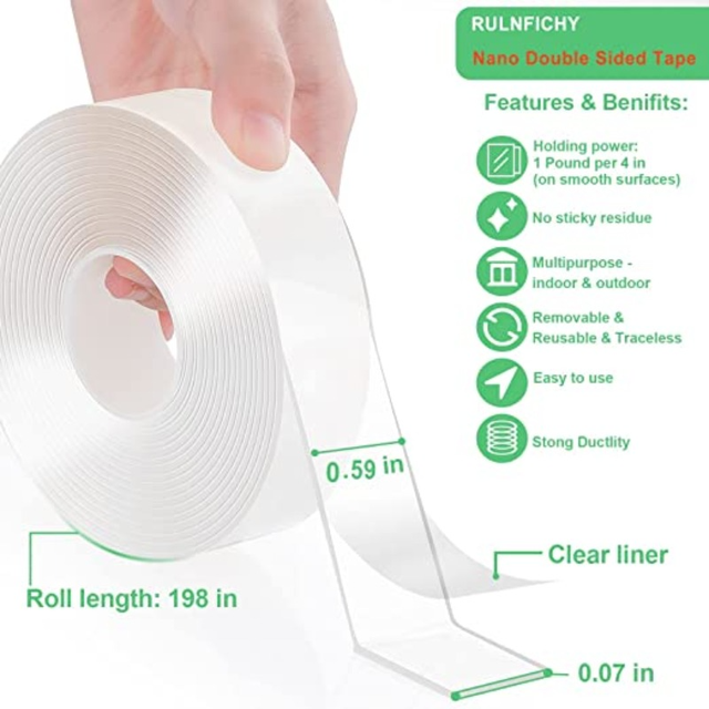 1/3/5M Transparent Double Sided Tape Multipurpose Wall Tape Adhesive Strips  Removable Mounting Tape Reusable Strong Sticky Tape - AliExpress